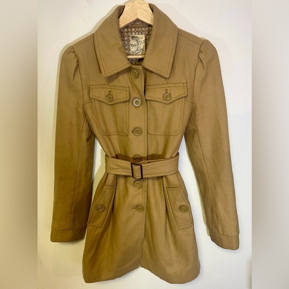 Anthropologie Tulle Wool Pea Coat Button & Belted Waist Closure 
Women’s Size XS - Picture 2 of 6